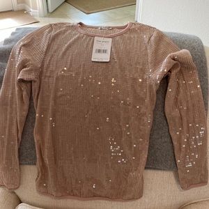 Free People sequin long sleeve top